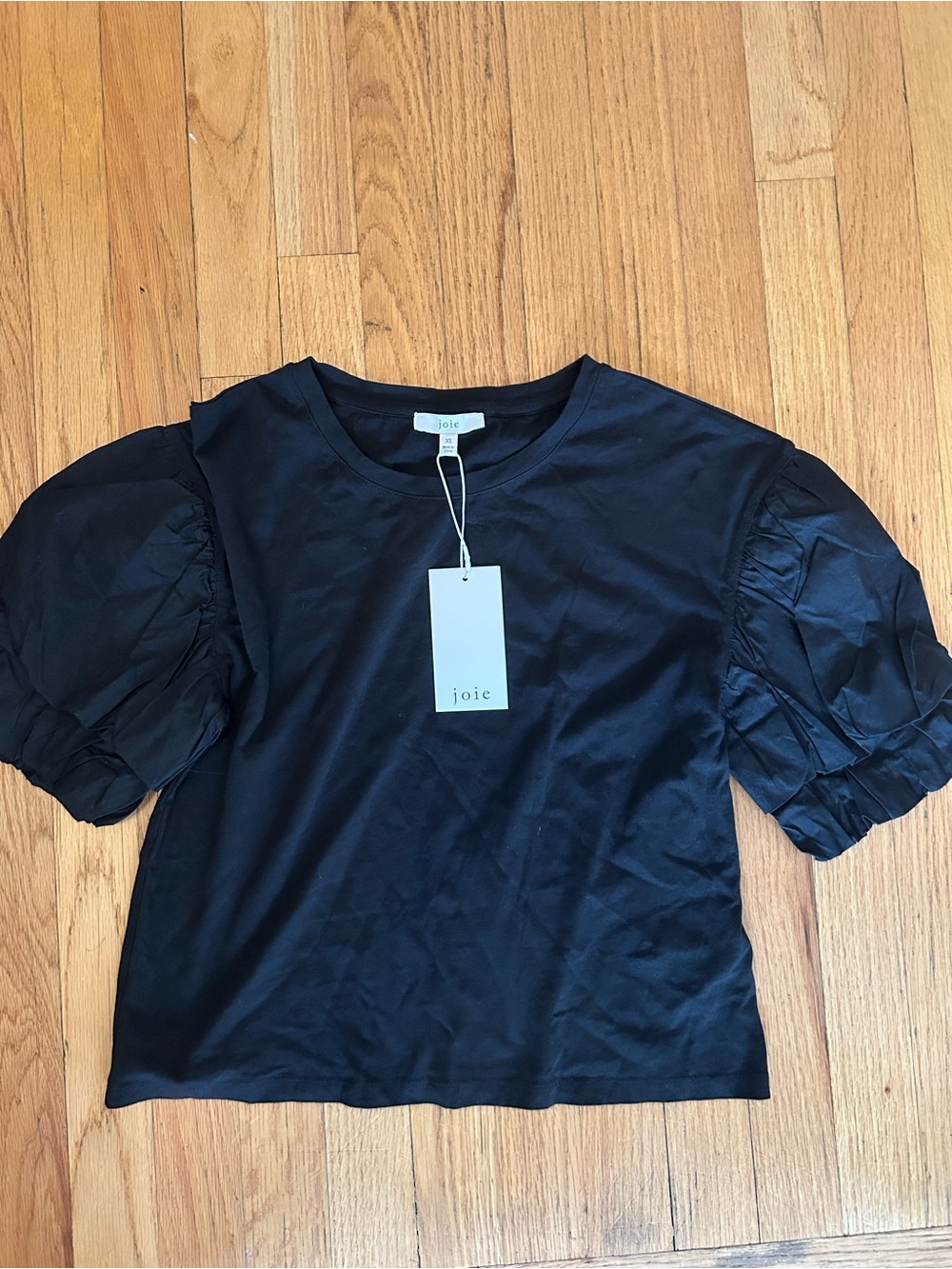 NWT Joie Black Puff Short-Sleeve Tee